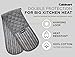 Cuisinart Silicone Mini Oven Mitts, 2 Pack - Little Oven Gloves for Cooking - Heat Resistant, Non-Slip Grip, Hanging Loop - Ideal for Handling Hot Kitchen/Bakeware Items - Striped, Titanium Grey