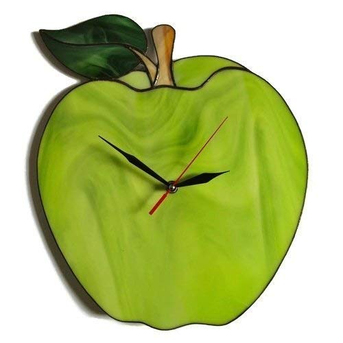 Amazon Com Large Green Apple Wall Clock 14 By 12 Inch Modern