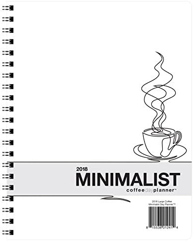 Action Publishing 2018 Minimalist Day Planner (8.5" x 11") JANUARY - DECEMBER, Limited Edition Coffee Cover, Wire Bound, Crisp White Archival Quality Paper