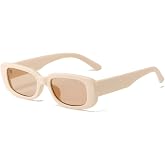 IKANOO Retro Rectangle Sunglasses for Women Men Small Square Frame Trendy Y2K 90&rsquo;s Black Sunglasses