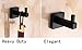 Z metnal Bathroom Hand Towel Holder, Square Door Hooks, Small Wall Hanger Shower Clothes Towel Coat Robe Hooks, Matte Black Bath Accessories, Heavy Duty, Wall Mounted, Stainless Steel, 2 Pcs