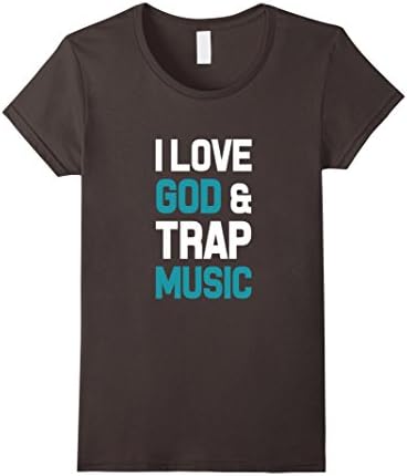 Womens I Love God &amp; Trap Music  Humor T shirt  XL Asphalt