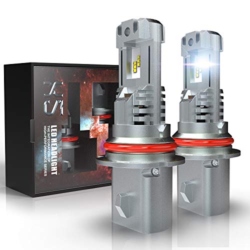 9004 HB1 LED Headlight Bulbs, CAR ROVER 55W 10000Lumens Plug-N-Play Extremely Bright 6500K ZES Chips Hi/Lo Beam Conversion Kit, 2 Years Warranty