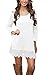 Our Precious Women's Long Sleeve Tunic Lace Stitching Trim Casual Dress