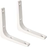 SAYAYO Wall Shelf Bracket White, 4 Inch Heavy Duty L Bracket for Wood | Decorative Small Shelf Supports , Metal Angle Bracket Joint 2 PCS