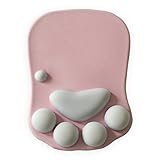 Cat Paw Mouse Pad with Wrist Support Soft Silicone Wrist Rests Wrist Cushion Comfort Mouse Pad Computer Mouse Mat Desk Decor Pink(10.7x7.8x0.9'') (Pink)