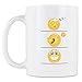 Whimsical Gift World Funny Coffee Cup/Mug, Emoji Smiley Face, Leak Proof with Large Handle, Humorous and Unique Novelty Gag Gift for Moms, Dads, Boys, Girls, Boss, Office and Others, 16 oz., Large