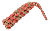 AnyZones Rope Dog Toy - fast-selling attractive and tough rope toy for dogs to chew, fetch and tug (red with streaks of green)