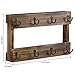 MyGift Wall Mounted Mug Rack - Burnt Wood 8-Hook Coffee Tea Cup Hanging Rack, Set of 2