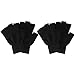 Simplicity Women/Men's Bulk Fingerless Knitted Winter Gloves, Pack of 2, Black