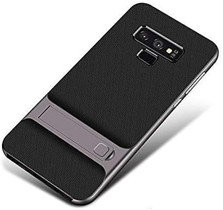 lemcas shockproof dual layer pc with tpu back cover with kickstand for samsung galaxy note 9 (grey) - Grey