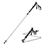 Himal 1 PCS Folding Collapsible Travel Hiking Walking Stick Trekking Pole with EVA Foam Handle (Silver-Blue)