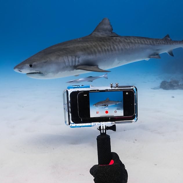 ProShot Dive 2.0 - Underwater housing for iPhone Rated to 130 feet. Underwater Camera housing Compatible with All iPhones. Waterproof case for Diving and Snorkeling. (Black/Blue)