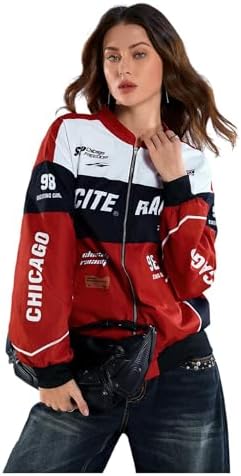 Amazon.com: SHENHE Women's Y2k Cropped Moto Biker Jacket Zip Up