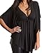ZANZEA Sexy Women Loose V-neck Batwing Short Sleeve Tops Blouse Shirts Black 22W