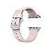 Wearlizer Genuine Leather Watch Band Replacement Strap w/ Metal Clasp for Apple Watch all Models 38mm Classic Buckle - Pink