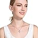 MARENJA-Christmas Women's Fashion Necklace-Heart Pendant Engraved I Love You and Preserved Fresh Rose in Jewelry Box-White Gold Plated Crystal Jewelry