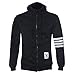 Shensee Handsome Men Sweatshirt Hoodie Casual Zipper Hooded Jackets (M, black)