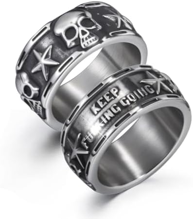 SAINTHERO Men's Vintage Stainless Steel Band Rings Gothic Devil