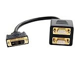 StarTech.com 1 ft / 30cm DVI to Dual VGA Y Splitter Cable - DVI-I Analog to Dual VGA, 1x DVI-I (M), 2X VGA (F) (DVISPL1VV)