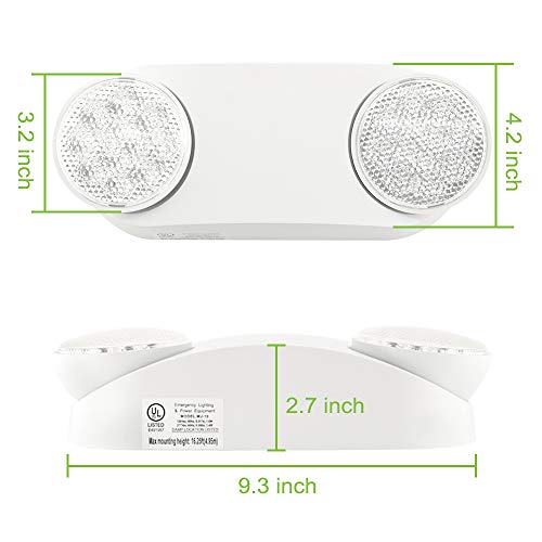 LFI Lights - 4 Pack - UL Certified - Hardwired LED Emergency Light - Compact - High Output