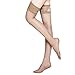 Moochi Women 20 Denier Ultra Sheer Thigh High Stockings Silicone Lace (Nude)