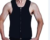 ValentinA Slimming Neoprene Vest Hot Sweat Shirt Body Shapers for Weight Loss Mens (Black, Large)