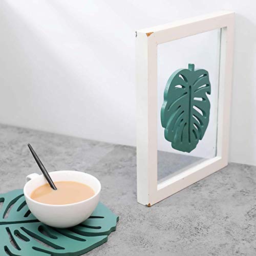 Wooden Insulation Mat Heat Resistant Pot Holder Mat Creative Cutout Leaves Shaped Trivet Pads for Hot Dishes/Pot/Bowl/Teapot/Hot Pot Holders (S) - Thumbnail 3