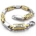 KONOV Stainless Steel Link Mens Bracelet, Gold Silver, 9 Inch