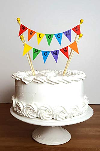 Amazing Buntings Welcome Home Cake Topper Rainbow Bunting