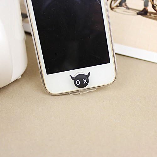ZOEAST Monkey Paul Rabbit Teddy Kuma Elephant Cow Lightning Connector Data Port iPhone 5 5C 5S SE 6 6S Plus IPad 4 IPad mini Air 2 iPad Pro Dust Plug Charm Pluggy home button Sticker (Black Bull )
