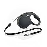 Flexi New Classic Retractable Dog Leash (Cord), 16 ft, Medium, Black