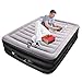 SPREEY Air Mattress Air Bed & Built-in Electric Pump, Queen Inflatable Mattress Bed Soft Flocking Layer Comfortable with Portable Storage Bag, Black Queen (80 x 60 x 20 in)