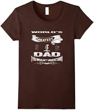 Womens World's Greatest F Chord Guitar Dad Shirt XL Brown