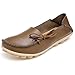 vaganana Women's Leather Loafers Wild Driving Casual Flats Shoes