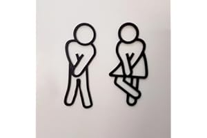 Men's & Women's Bathroom Sign - Acrylic Adhesive Bathroom Signs