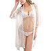 Unilove Sexy Lace Lingerie Night Dressing Robe Chemises for Women Set of 4 (White,S-M)