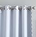 HLC.ME Lattice Print Decorative Blackout Thermal Insulated Privacy Room Darkening Grommet Long Window Drapes Curtain Panels for Bedroom and Office - Platinum White & Grey - 52 W x 96 L - Pair