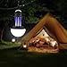 ENKEEO 2-in-1 Mosquito Killer Camping Lantern Tent Light - Portable IPX6 Waterproof Bug Zapper LED Lantern with 2000mAh Rechargeable Battery, Retractable Hook, Removable Lampshade, Black