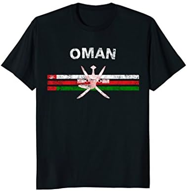 Mens Omani Flag Shirt - Omani Emblem &amp; Oman Flag Shirt Medium Black
