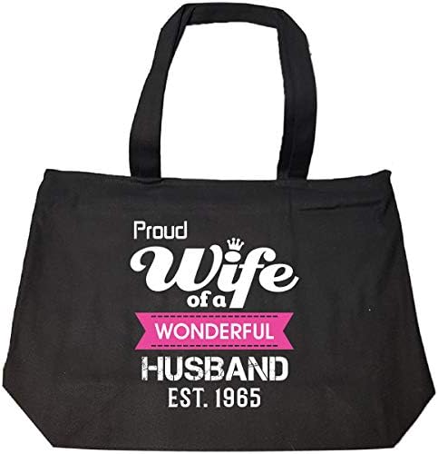 Proud Wife Est 1965 Funny 53rd Anniversary Gift For Wife - Tote Bag With Zip