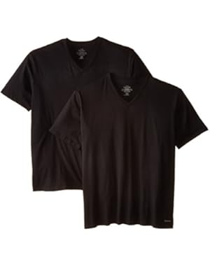 Calvin Klein Men's Big-2 Pack Cotton Classics Short Sleeve V-Neck T-Shirts