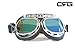 CRG Sports Motorcycle Goggle Aviator Pilot Style Cruiser Scooter Motocross Goggles for Man, Woman, Adult