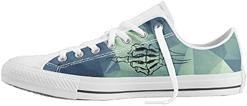 Yylook Unisex Skull Finger Casual Low Top Lace Up Canvas Shoes 37