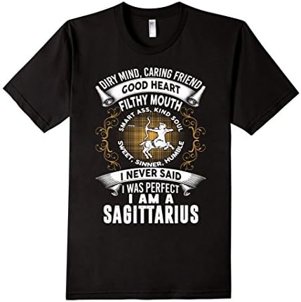 Men's Sagittarius Zodiac Sign T-Shirt Birthday November December XL Black