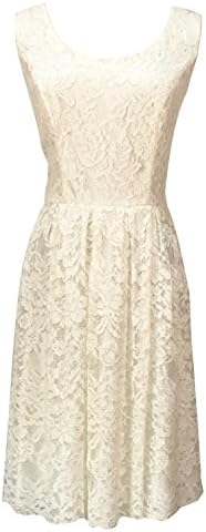 Gypsophila Womens dress 1950s Vintage Swing Dress Lace Dress (M, White)