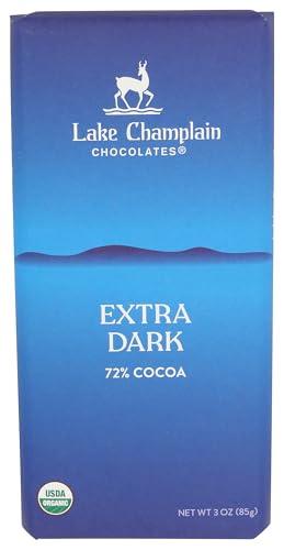 LAKE CHAMPLAIN CHOCOLATES Organic Dark Chocolate Bar 72%, 3 OZ