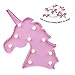 Pooqla LED Unicornio Night Light Lamp Kids Marquee Lights Unicorn Shape Signs Light Up Christmas Party Wall Decoration Battery Operated (Pink)