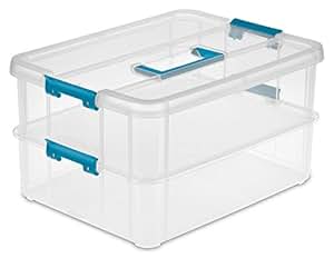 sterilite carry handle stack layer box through productfrom storage