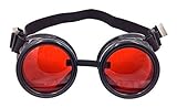 Minidot Steampunk Antique Safety Goggles (Black Red)